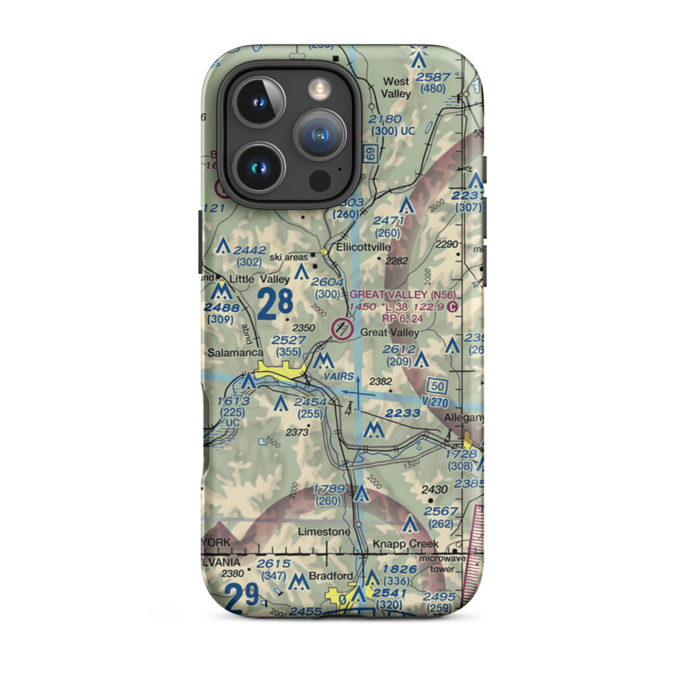 Great Valley Airport (N56) VFR Sectional  Tough iPhone Case iPhone 16 Pro Max model shown