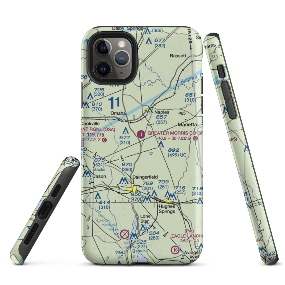 Greater Morris County Airport (8F5) VFR Sectional  Tough iPhone Case iPhone 11 Pro Max model shown