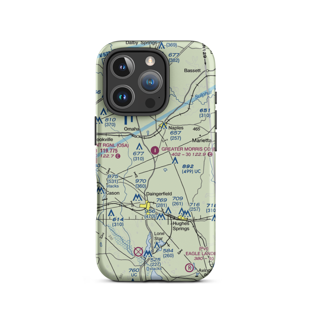 Greater Morris County Airport (8F5) VFR Sectional  Tough iPhone Case iPhone 16 Pro model shown