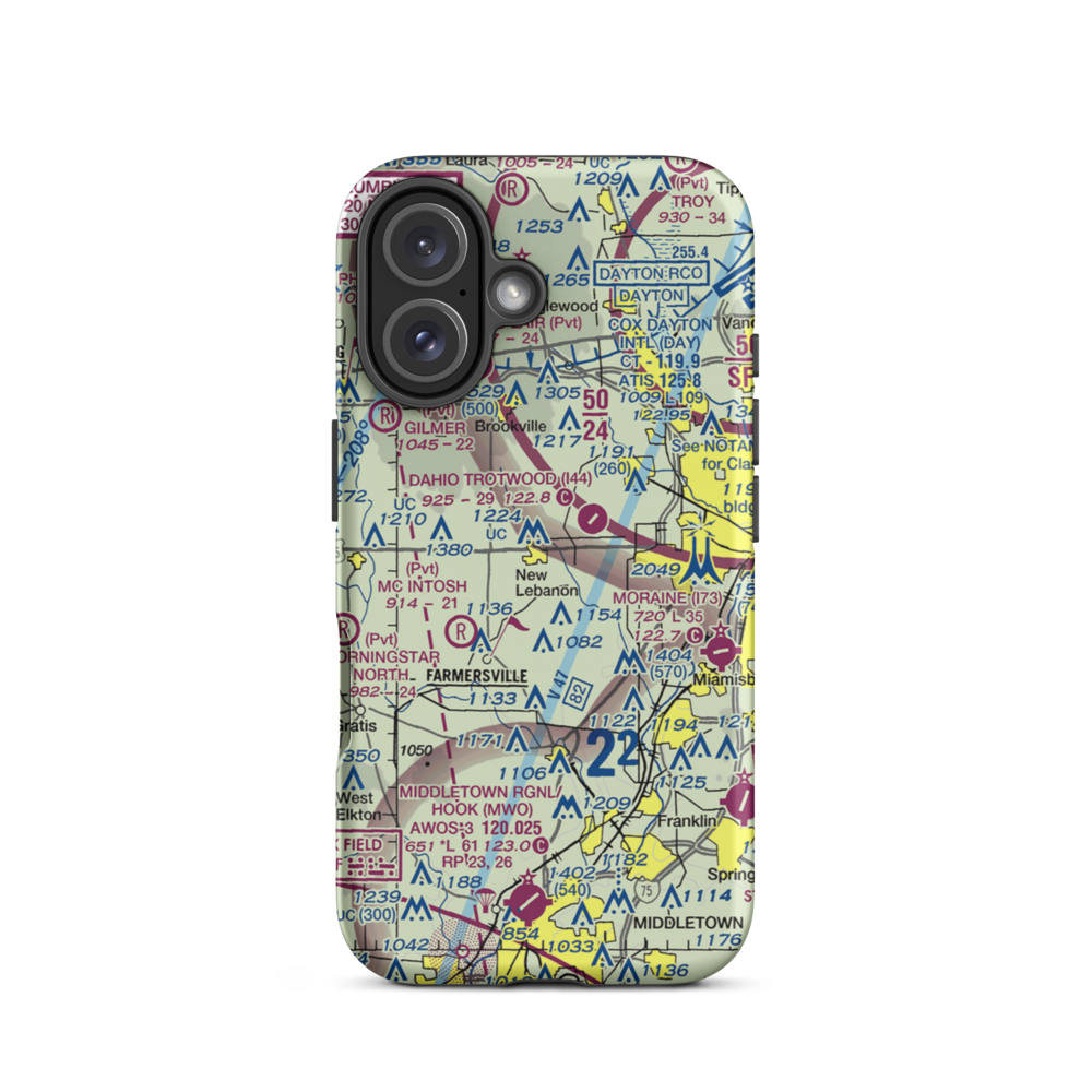 Green Acres Airport (06OI) VFR Sectional  Tough iPhone Case iPhone 16 model shown