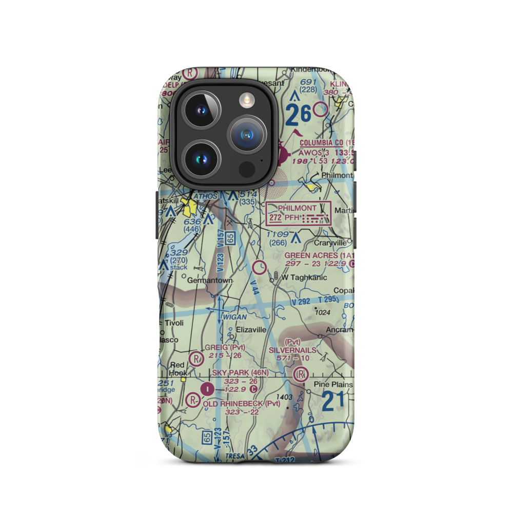 Green Acres Airport (1A1) VFR Sectional  Tough iPhone Case iPhone 16 Pro model shown
