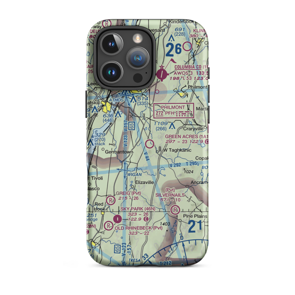Green Acres Airport (1A1) VFR Sectional  Tough iPhone Case iPhone 16 Pro Max model shown
