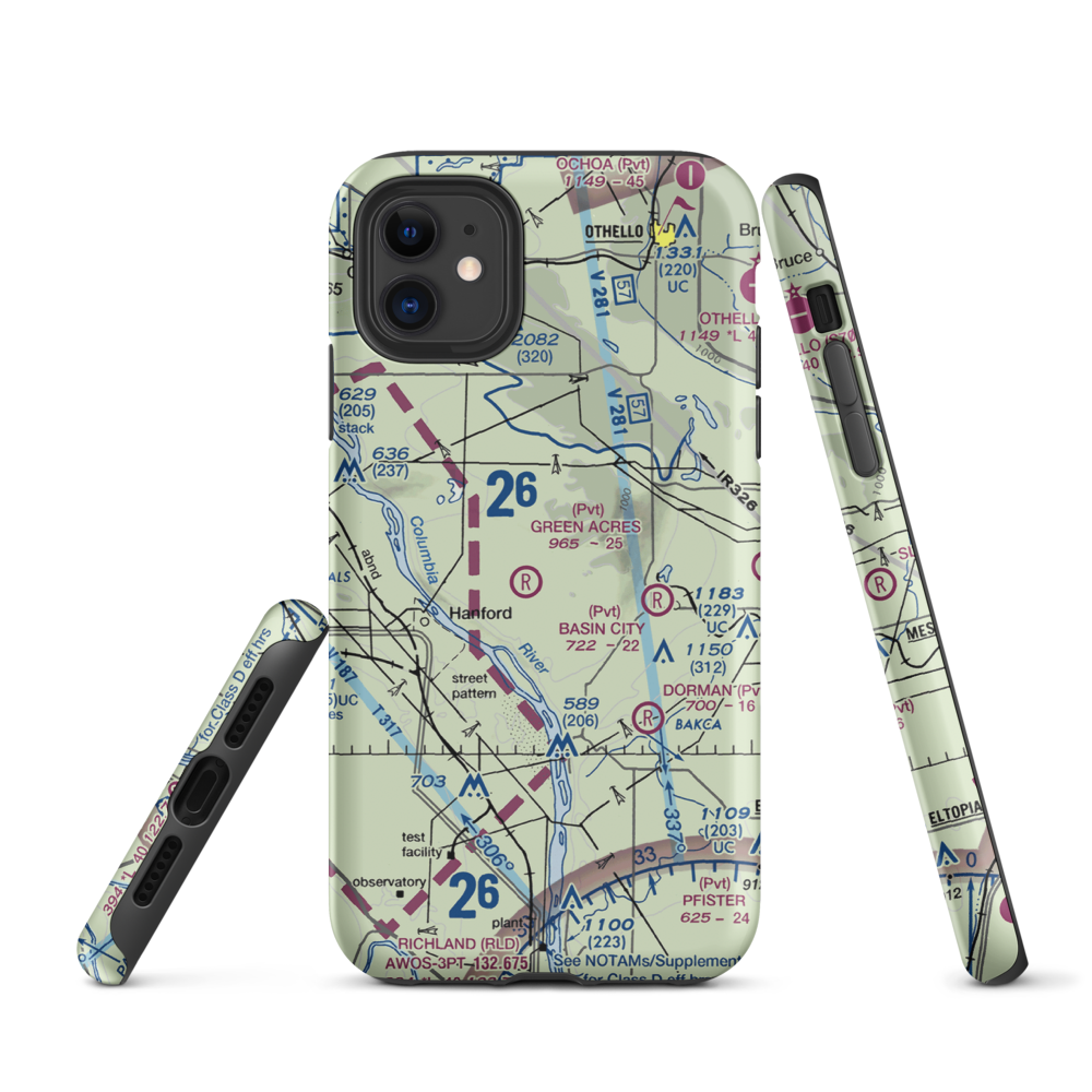 Green Acres Airport (6WA3) VFR Sectional  Tough iPhone Case iPhone 11 model shown