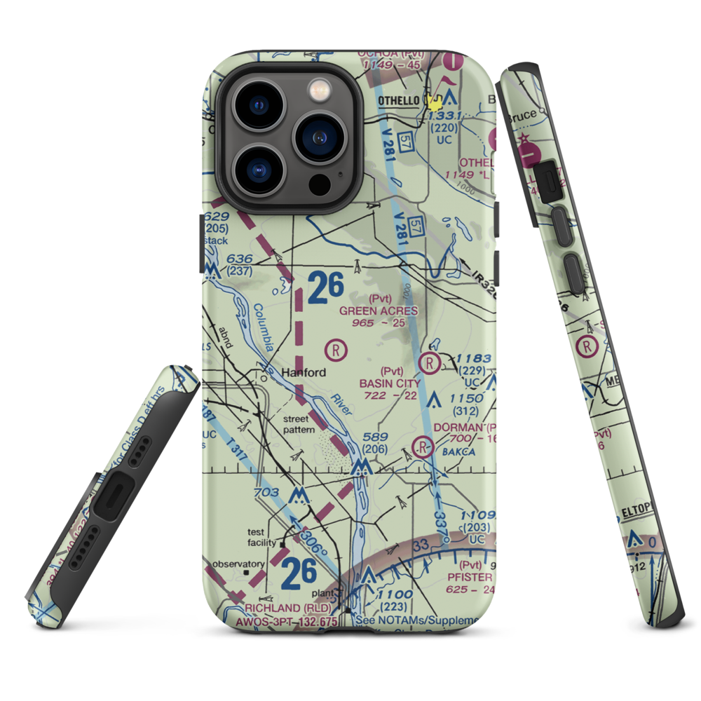 Green Acres Airport (6WA3) VFR Sectional  Tough iPhone Case iPhone 13 Pro Max model shown