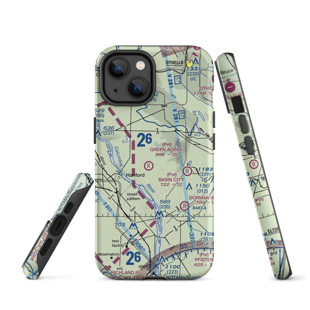 Green Acres Airport (6WA3) VFR Sectional  Tough iPhone Case iPhone 14 model shown