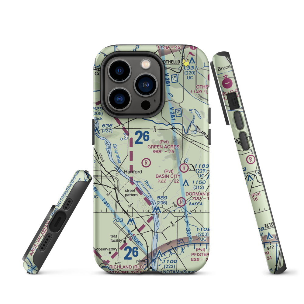 Green Acres Airport (6WA3) VFR Sectional  Tough iPhone Case iPhone 14 Pro model shown