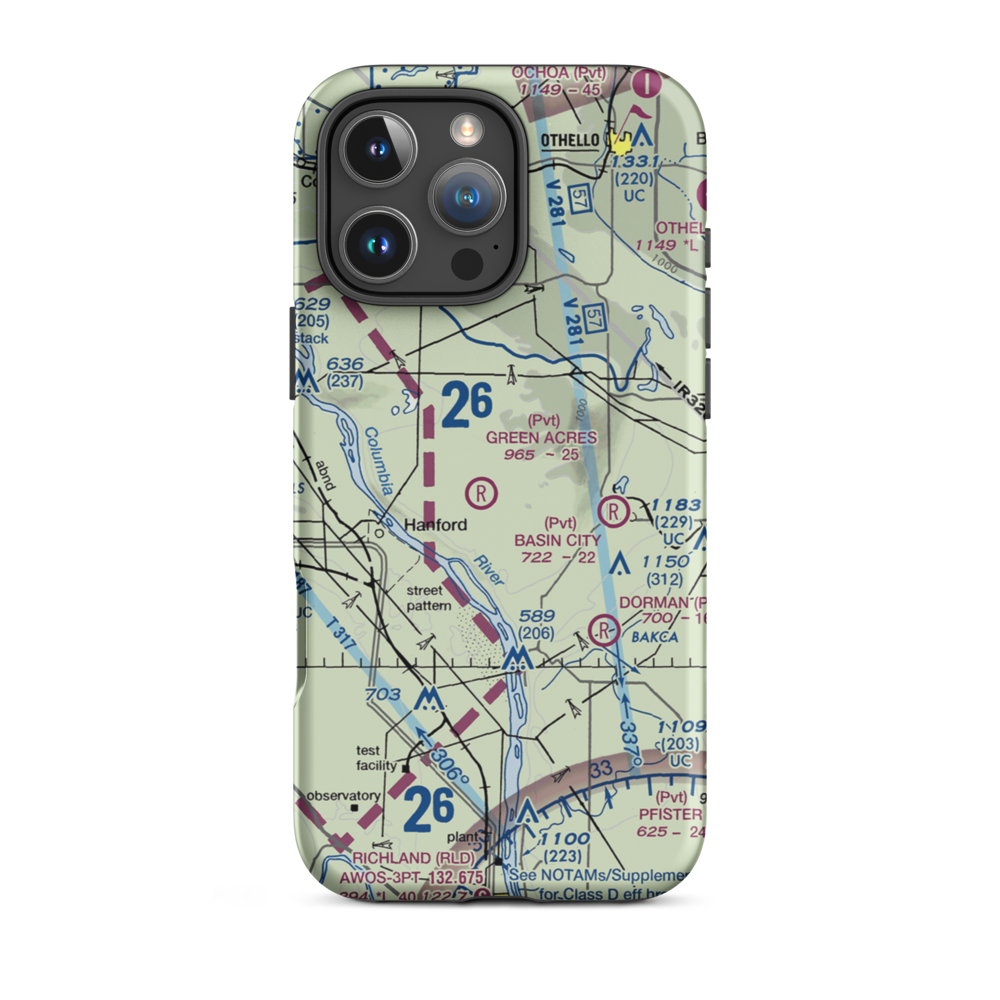 Green Acres Airport (6WA3) VFR Sectional  Tough iPhone Case iPhone 16 Pro Max model shown
