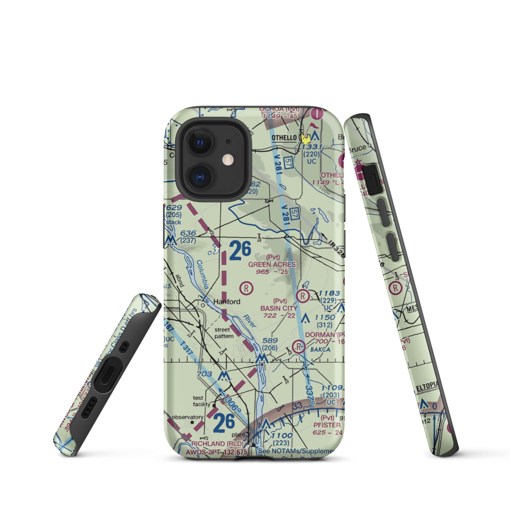 Green Acres Airport (6WA3) VFR Sectional  Tough iPhone Case iPhone 12 mini model shown