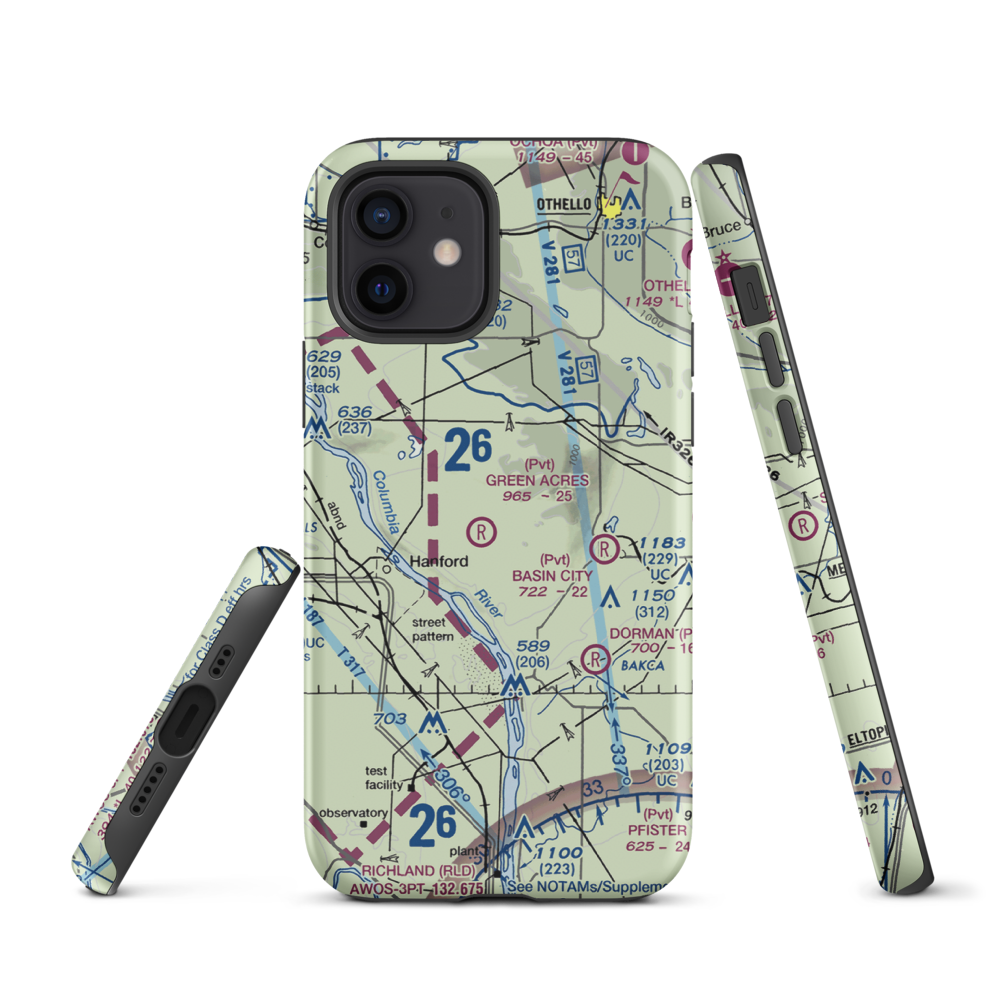 Green Acres Airport (6WA3) VFR Sectional  Tough iPhone Case iPhone 12 model shown