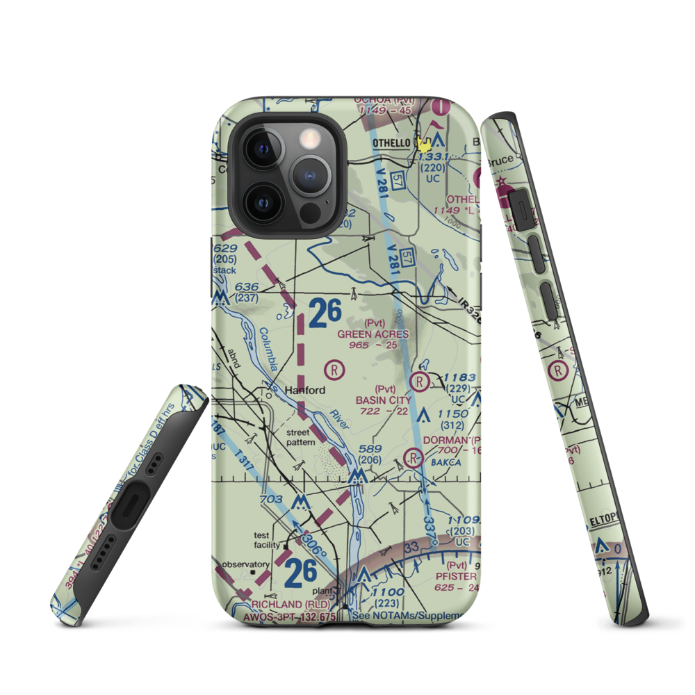 Green Acres Airport (6WA3) VFR Sectional  Tough iPhone Case iPhone 12 Pro model shown