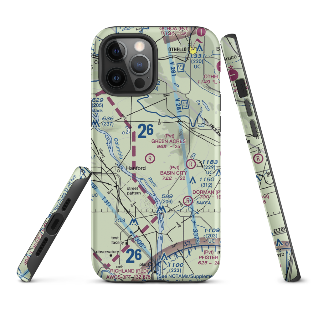 Green Acres Airport (6WA3) VFR Sectional  Tough iPhone Case iPhone 12 Pro Max model shown
