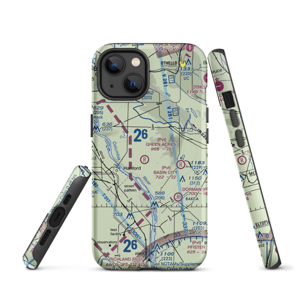 Green Acres Airport (6WA3) VFR Sectional  Tough iPhone Case iPhone 13 model shown