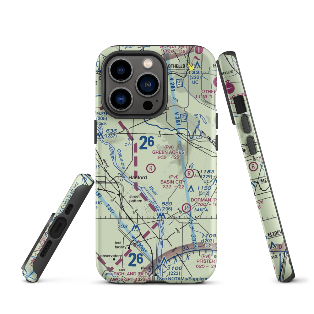Green Acres Airport (6WA3) VFR Sectional  Tough iPhone Case iPhone 13 Pro model shown