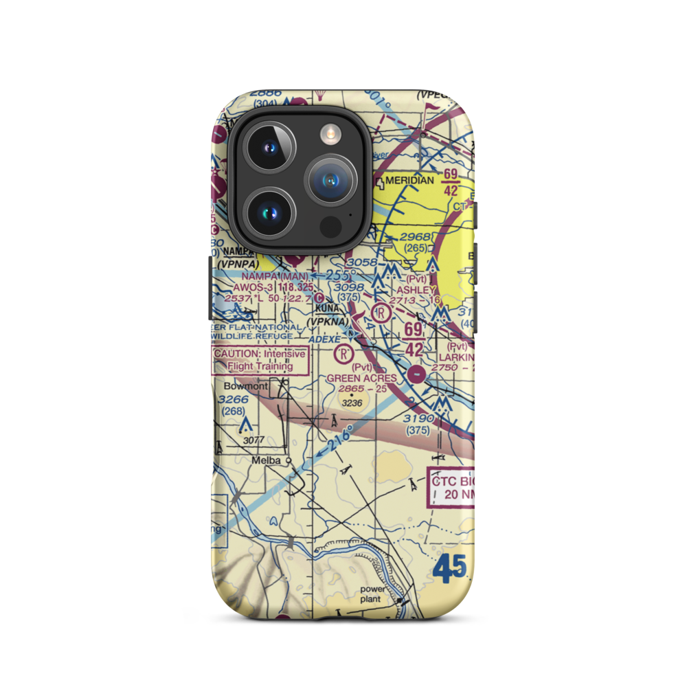 Green Acres Airport (ID68) VFR Sectional  Tough iPhone Case iPhone 16 Pro model shown