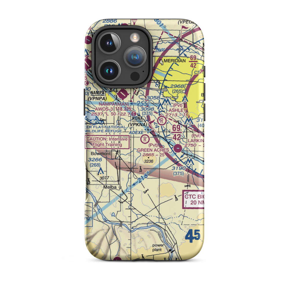 Green Acres Airport (ID68) VFR Sectional  Tough iPhone Case iPhone 16 Pro Max model shown