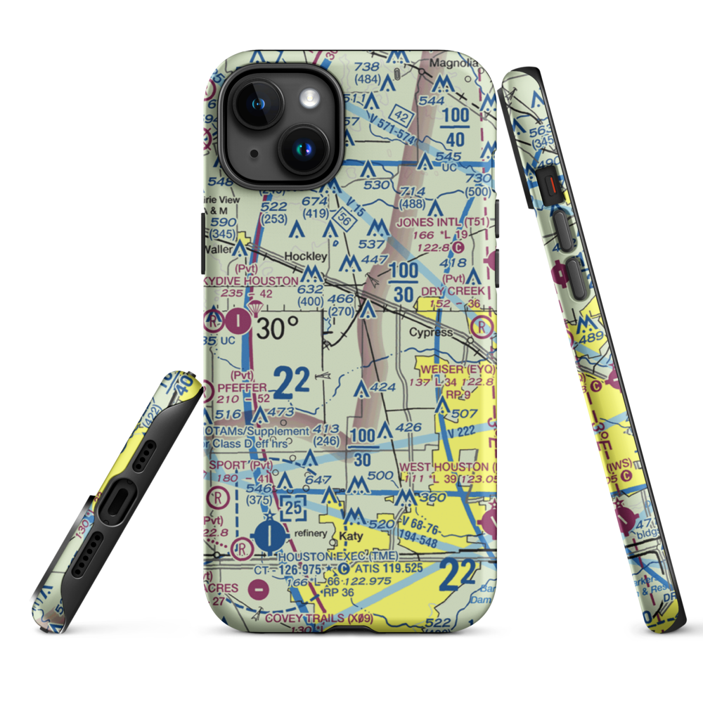 Green Acres Airport (TA90) VFR Sectional  Tough iPhone Case iPhone 15 Plus model shown