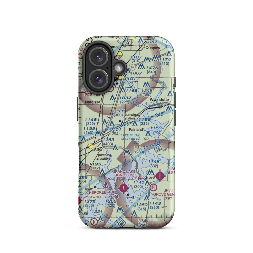 Green Country Airpark (69OK) VFR Sectional  Tough iPhone Case iPhone 16 model shown