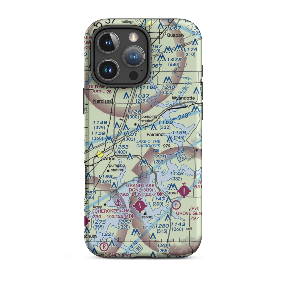 Green Country Airpark (69OK) VFR Sectional  Tough iPhone Case iPhone 16 Pro Max model shown