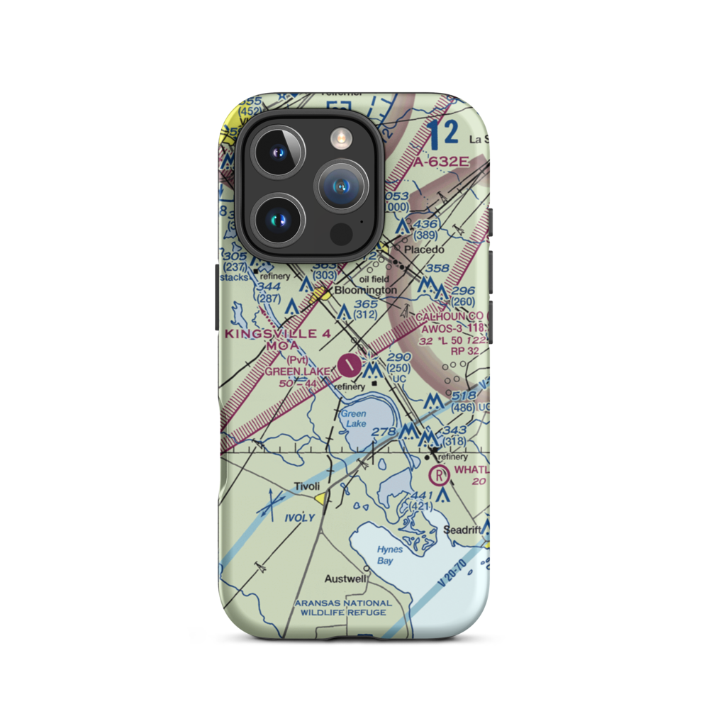 Green Lake Ranch Airport (69TX) VFR Sectional  Tough iPhone Case iPhone 16 Pro model shown