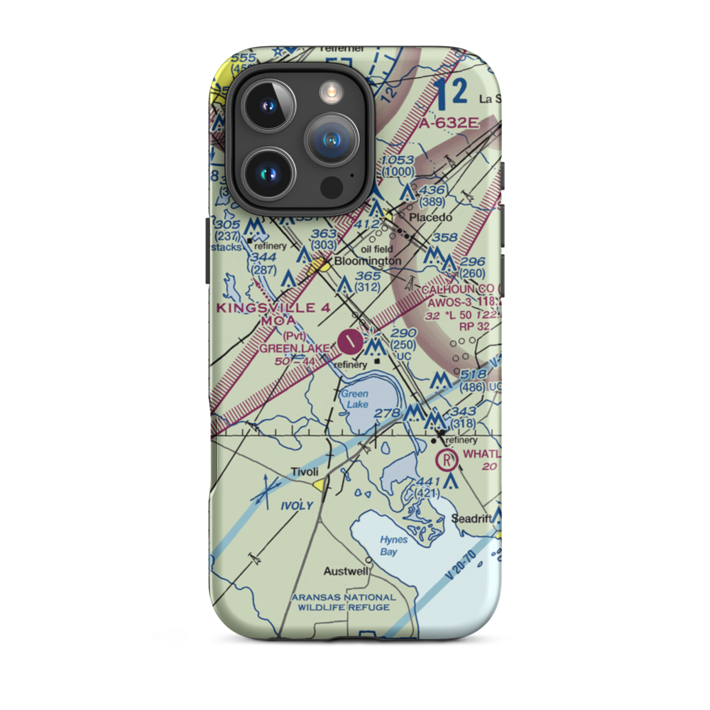 Green Lake Ranch Airport (69TX) VFR Sectional  Tough iPhone Case iPhone 16 Pro Max model shown
