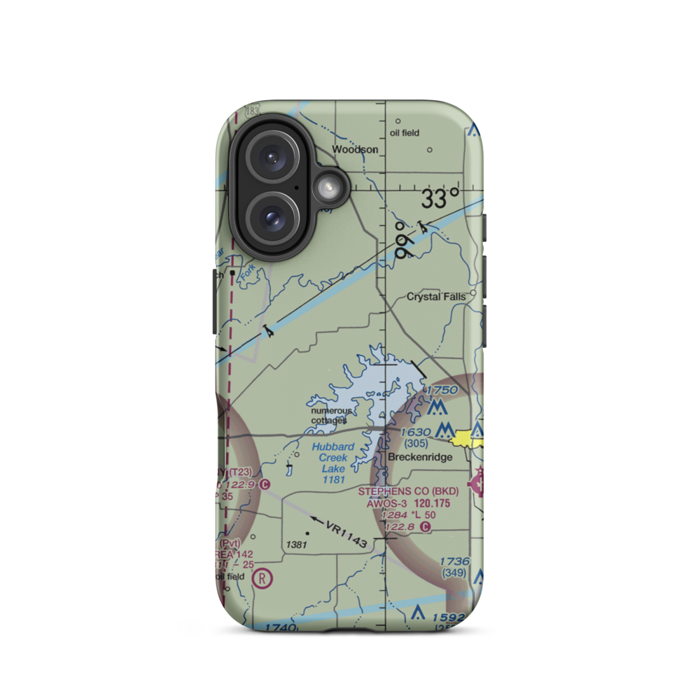 Green Ranch Airport (TX36) VFR Sectional  Tough iPhone Case iPhone 16 model shown