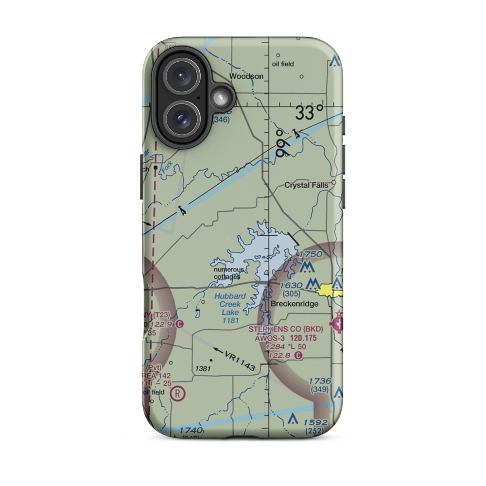 Green Ranch Airport (TX36) VFR Sectional  Tough iPhone Case iPhone 16 Plus model shown