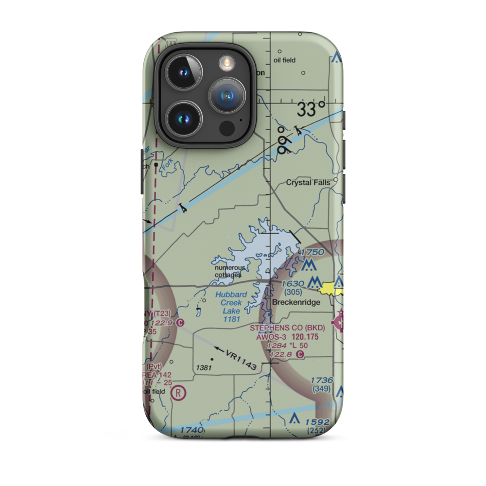 Green Ranch Airport (TX36) VFR Sectional  Tough iPhone Case iPhone 16 Pro Max model shown