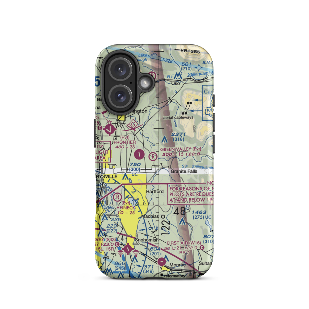 Green Valley Airfield (WA25) VFR Sectional  Tough iPhone Case iPhone 16 model shown