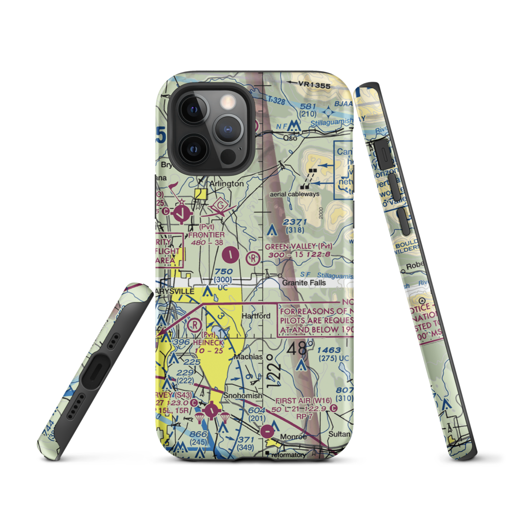Green Valley Airfield (WA25) VFR Sectional  Tough iPhone Case iPhone 12 Pro model shown