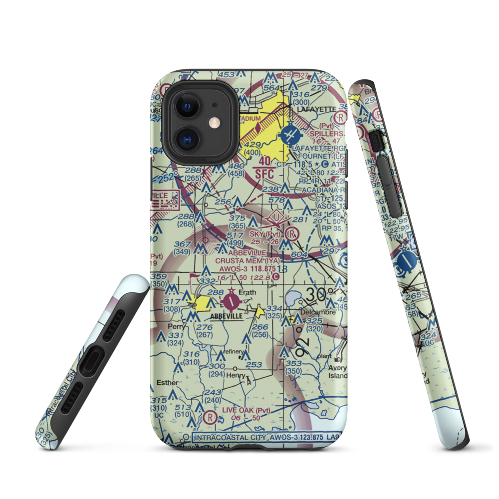 Greene Air Park (97LA) VFR Sectional  Tough iPhone Case iPhone 11 model shown