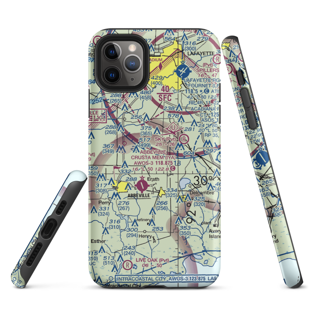 Greene Air Park (97LA) VFR Sectional  Tough iPhone Case iPhone 11 Pro Max model shown