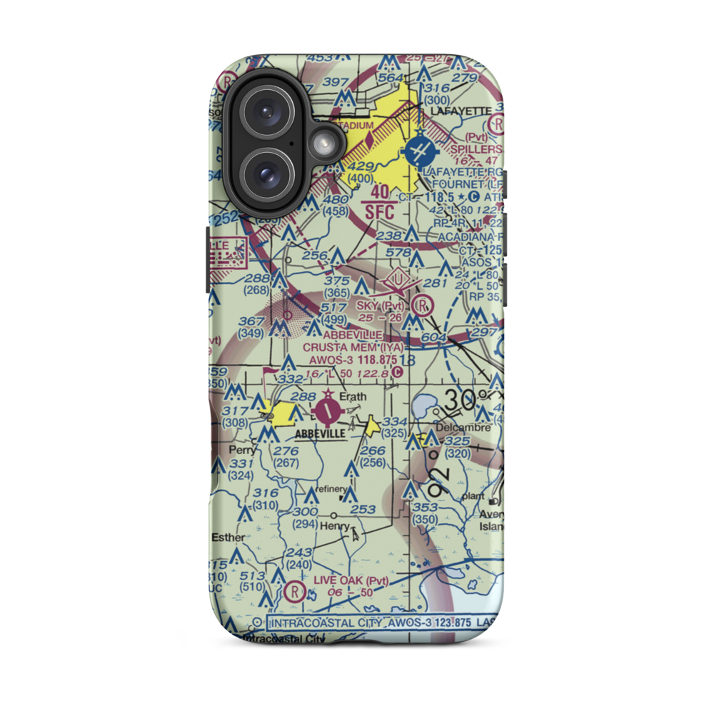 Greene Air Park (97LA) VFR Sectional  Tough iPhone Case iPhone 16 Plus model shown