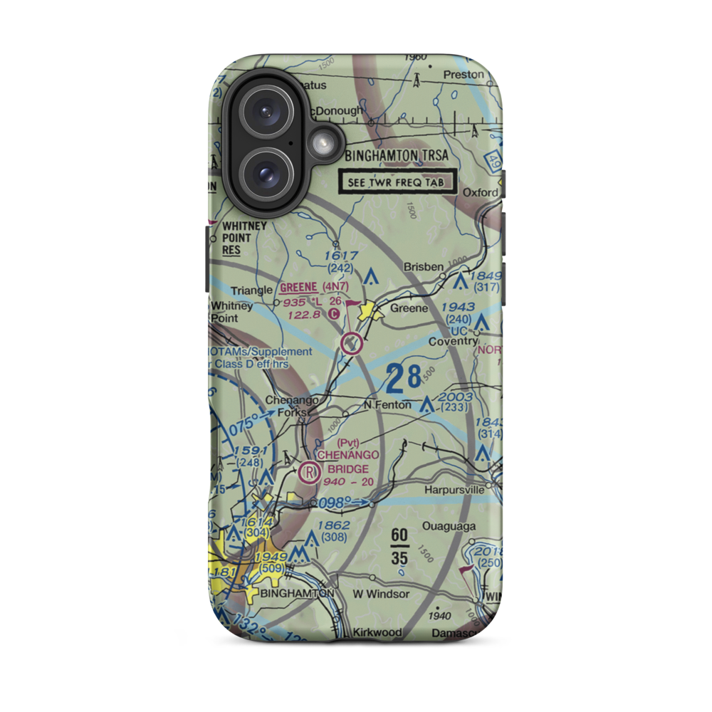 Greene Airport (4N7) VFR Sectional  Tough iPhone Case iPhone 16 Plus model shown