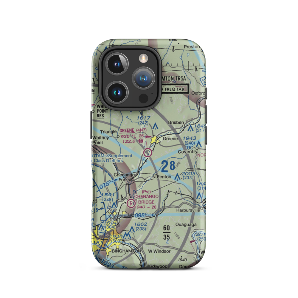 Greene Airport (4N7) VFR Sectional  Tough iPhone Case iPhone 16 Pro model shown