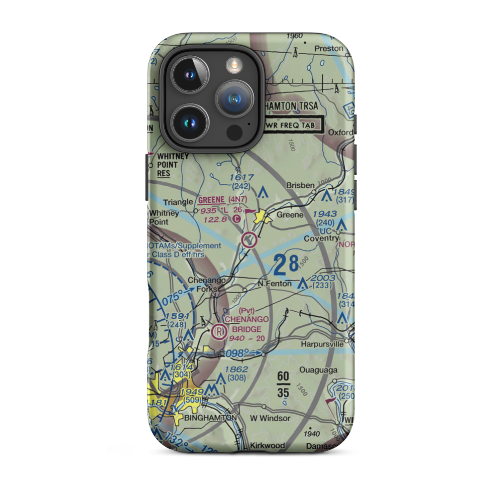 Greene Airport (4N7) VFR Sectional  Tough iPhone Case iPhone 16 Pro Max model shown