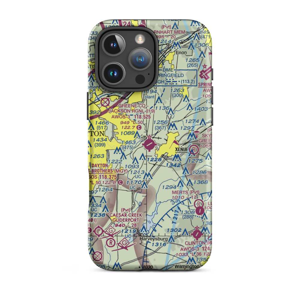 Greene County-Lewis A. Jackson Regional Airport (I19) VFR Sectional  Tough iPhone Case iPhone 16 Pro Max model shown