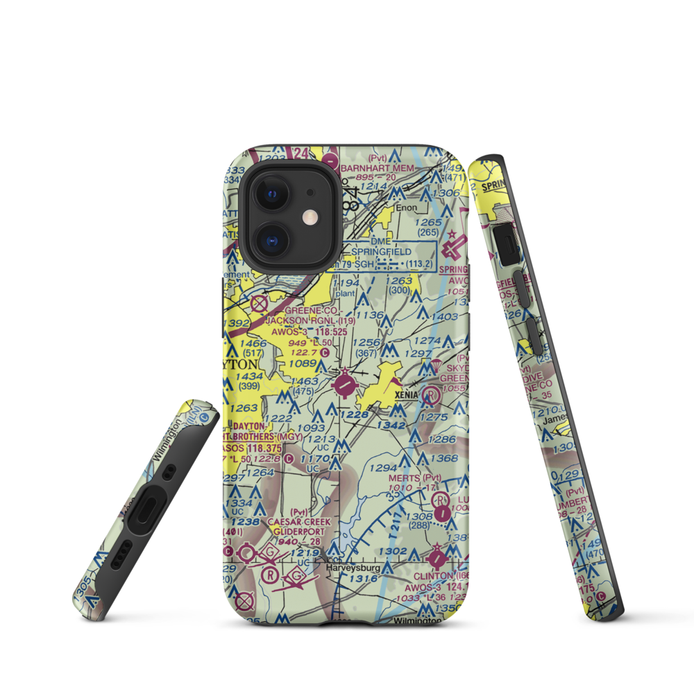Greene County-Lewis A. Jackson Regional Airport (I19) VFR Sectional  Tough iPhone Case iPhone 12 mini model shown