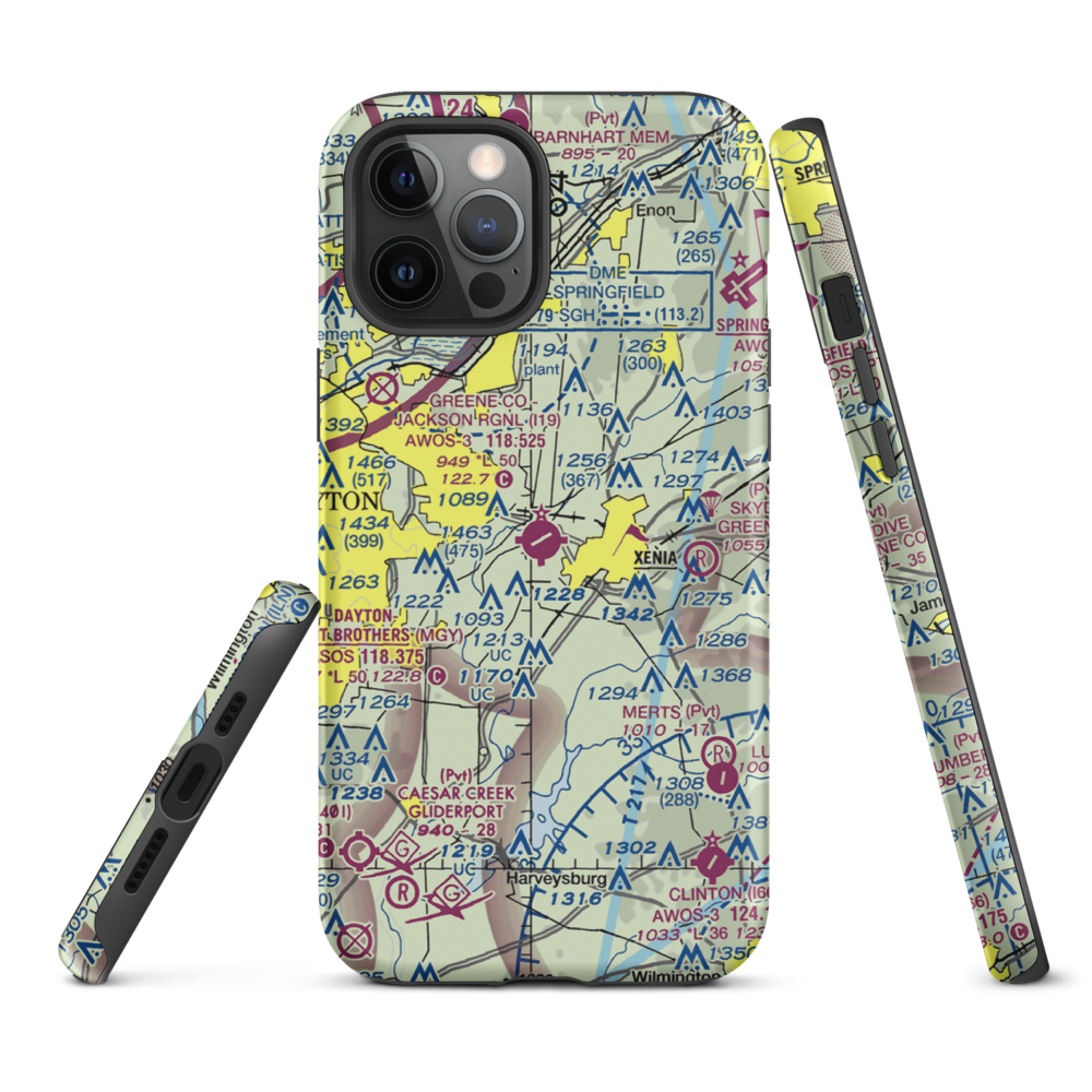 Greene County-Lewis A. Jackson Regional Airport (I19) VFR Sectional  Tough iPhone Case iPhone 12 Pro Max model shown