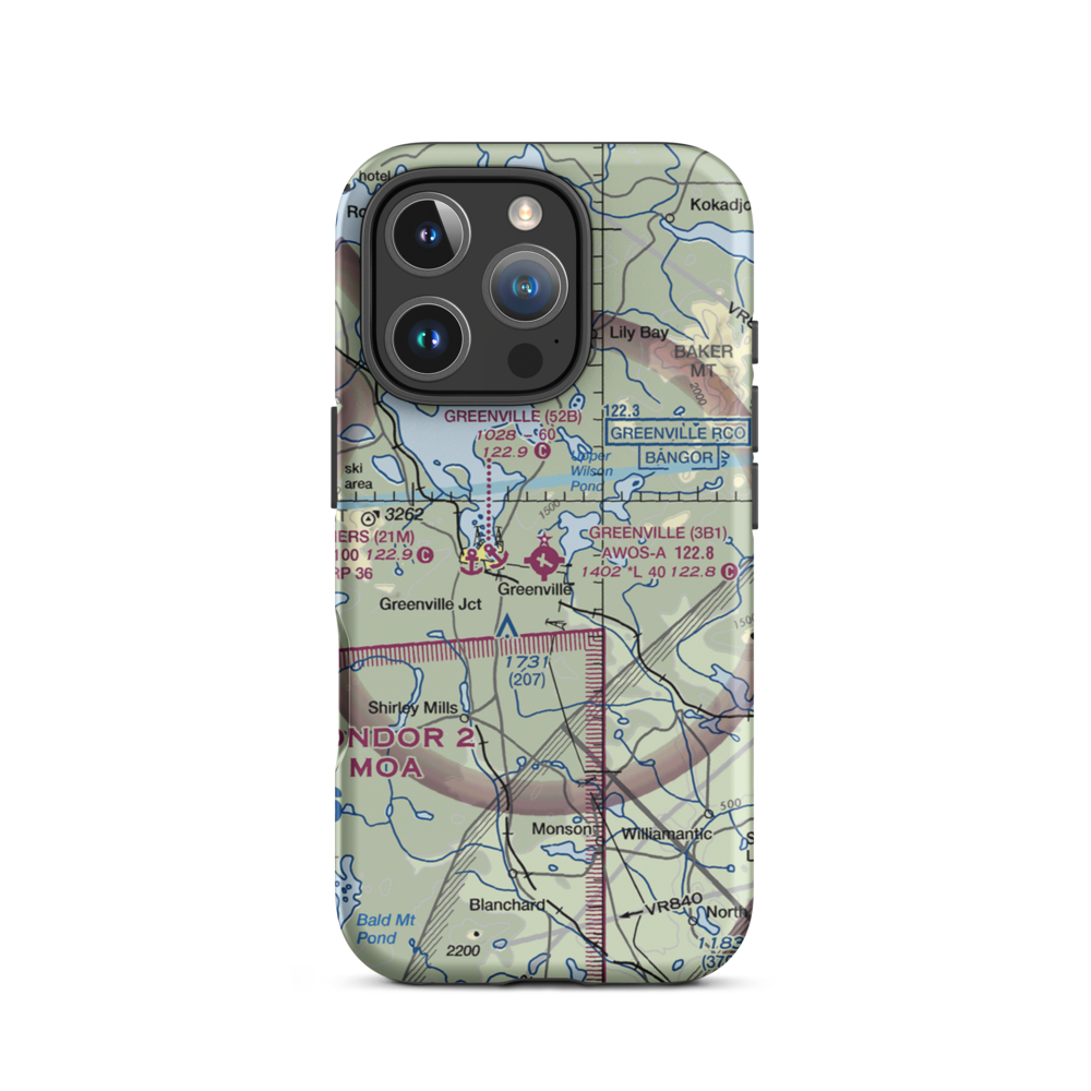 Greenville Municipal Airport (3B1) VFR Sectional  Tough iPhone Case iPhone 16 Pro model shown
