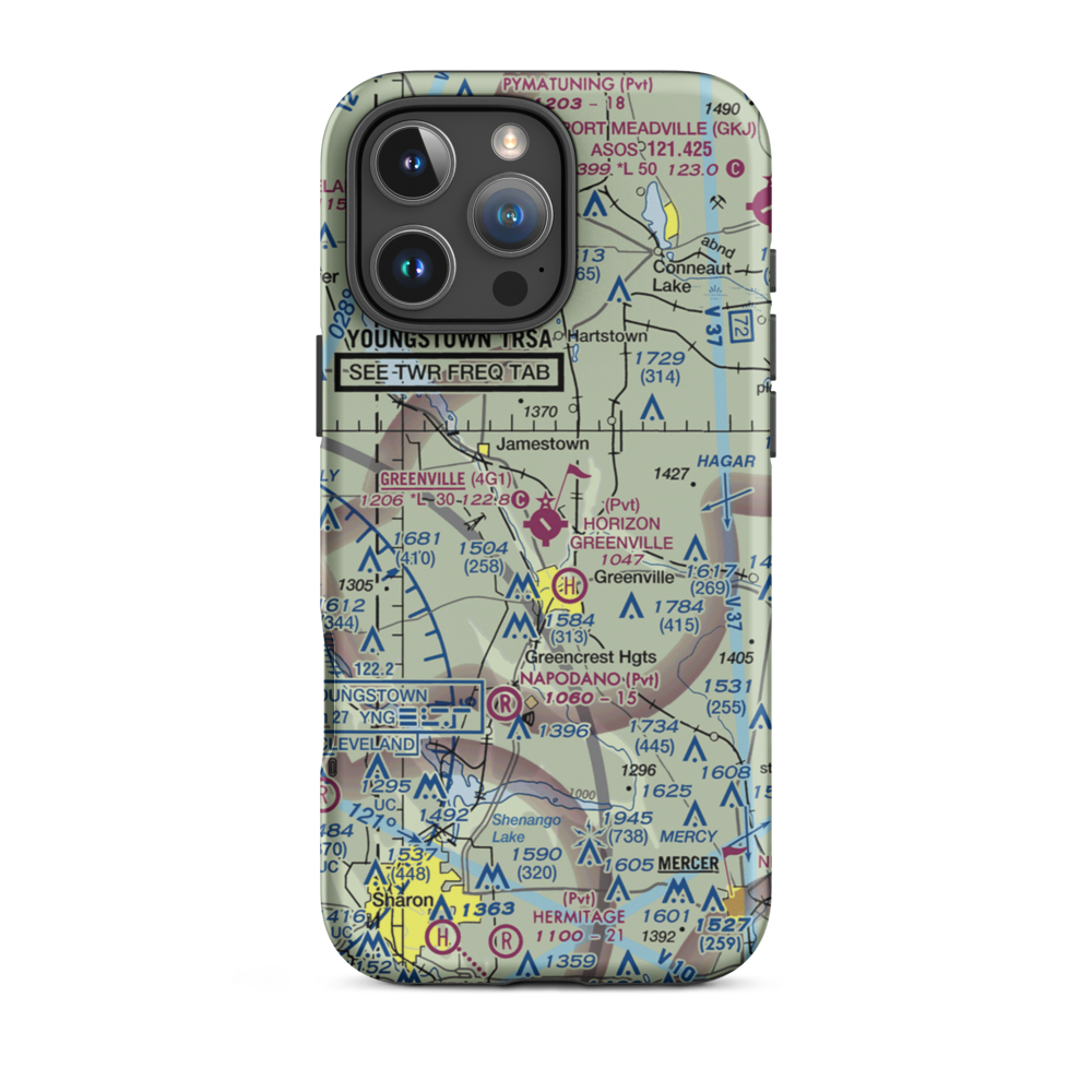 Greenville Municipal Airport (4G1) VFR Sectional  Tough iPhone Case iPhone 16 Pro Max model shown