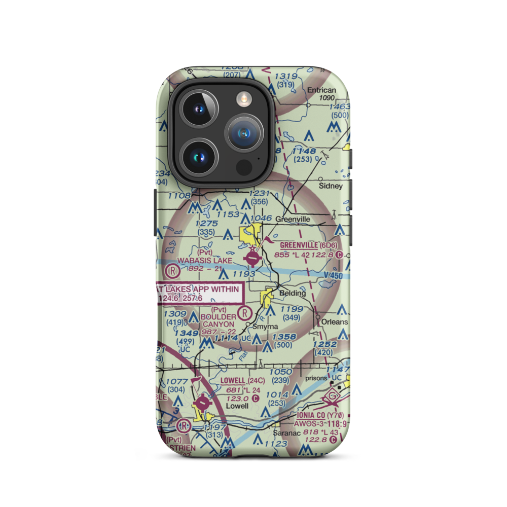 Greenville Municipal Airport (6D6) VFR Sectional  Tough iPhone Case iPhone 16 Pro model shown