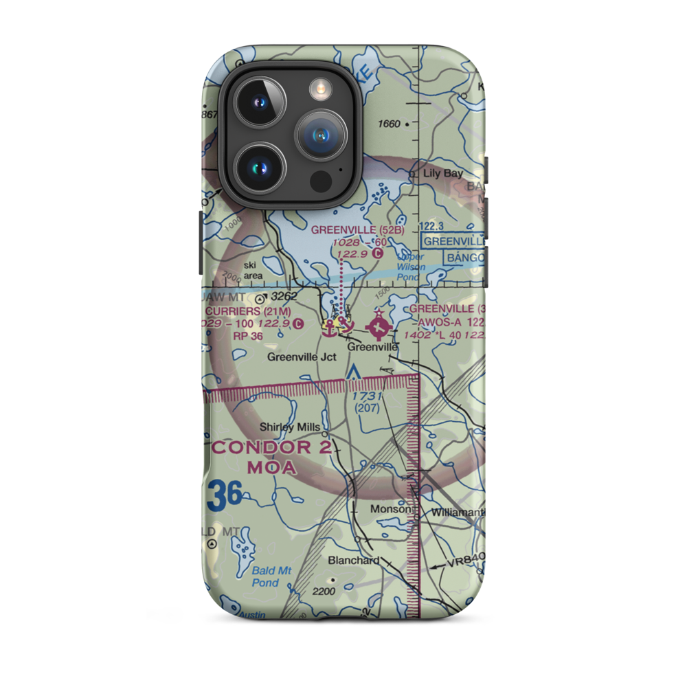 Greenville Seaplane Base (52B) VFR Sectional  Tough iPhone Case iPhone 16 Pro Max model shown