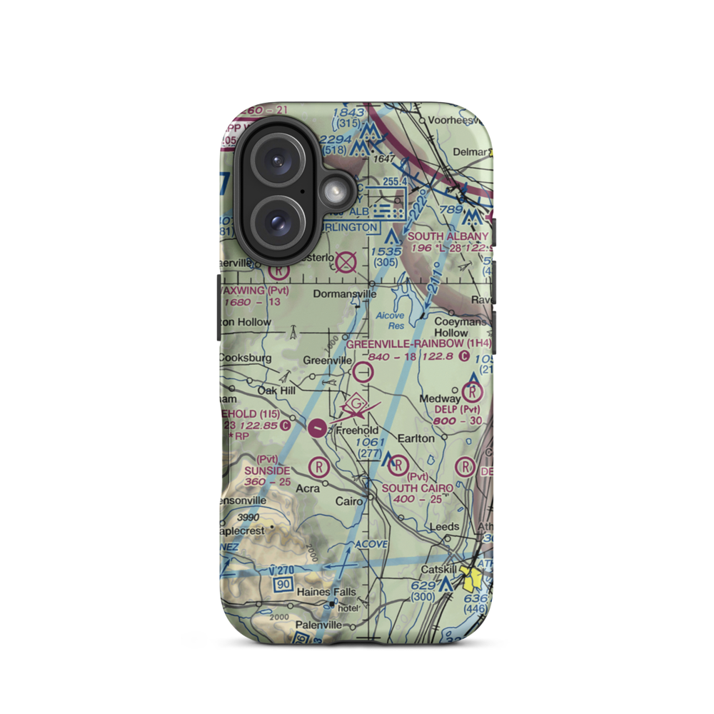 Greenville-Rainbow Airport (1H4) VFR Sectional  Tough iPhone Case iPhone 16 model shown