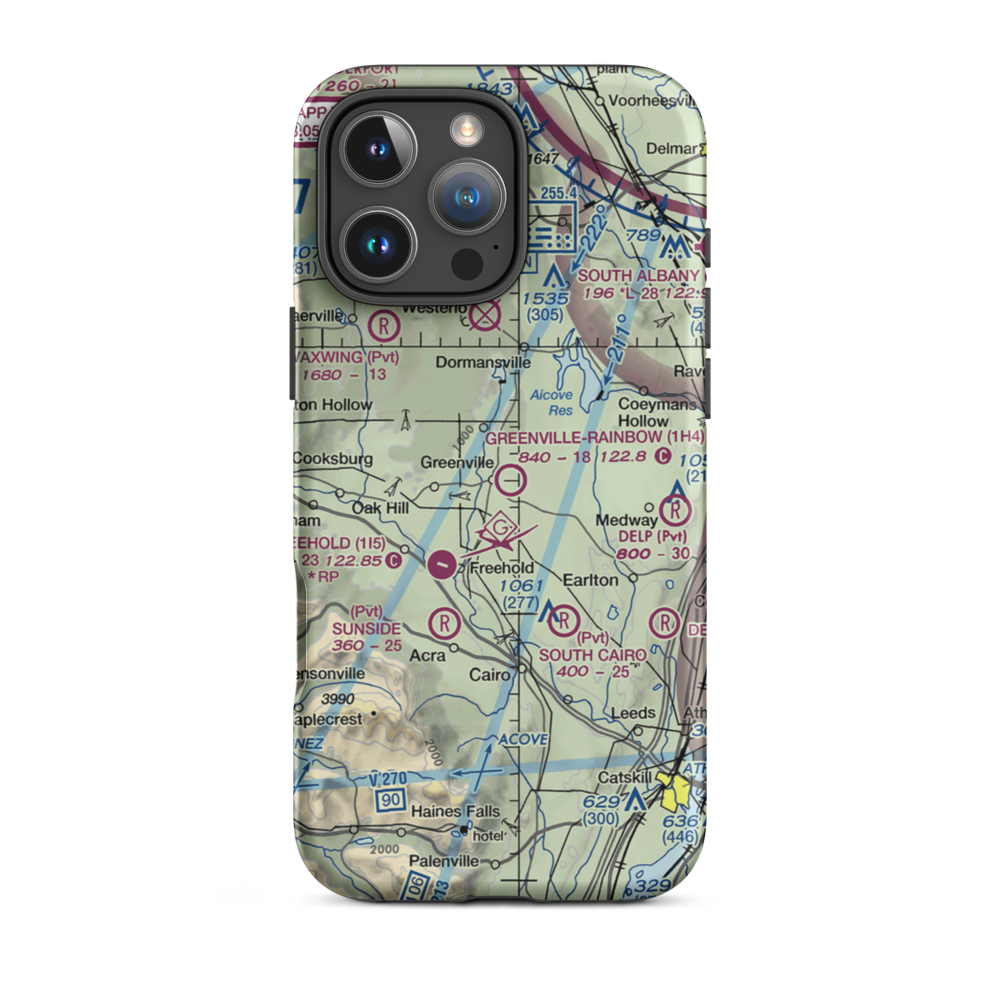 Greenville-Rainbow Airport (1H4) VFR Sectional  Tough iPhone Case iPhone 16 Pro Max model shown