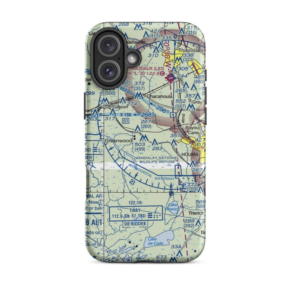 Greenwood Plantation Ultralightport (LS93) VFR Sectional  Tough iPhone Case iPhone 16 Plus model shown