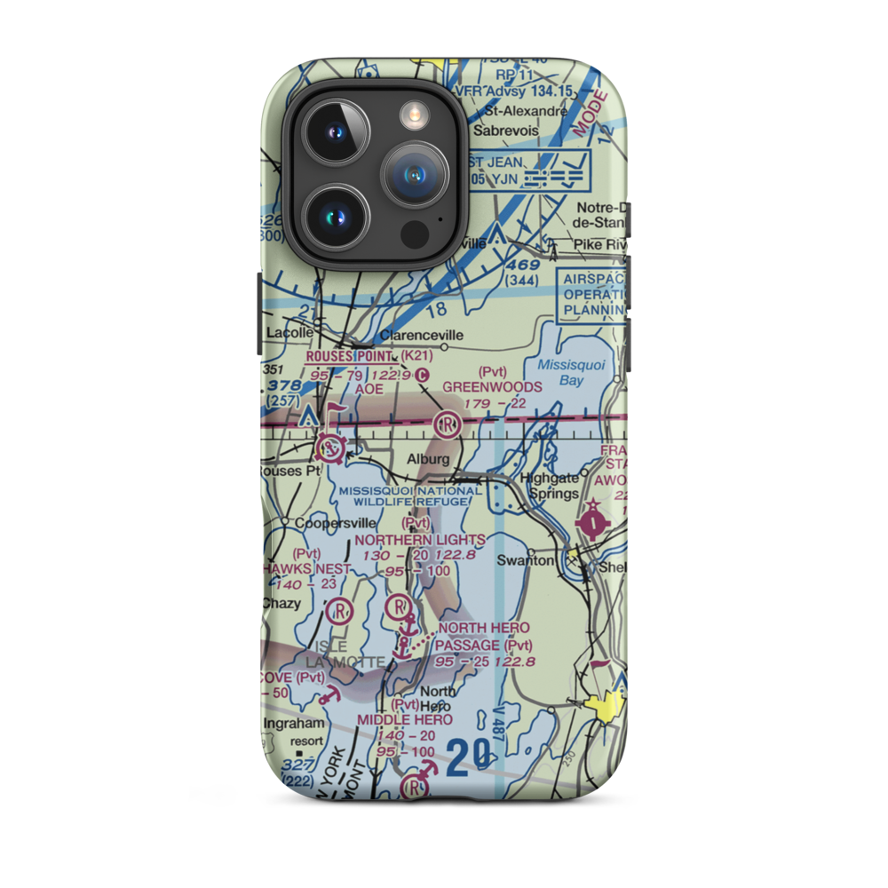 Greenwoods Airfield (VT38) VFR Sectional  Tough iPhone Case iPhone 16 Pro Max model shown