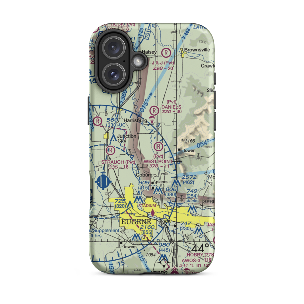 Greer Airport (OG48) VFR Sectional  Tough iPhone Case iPhone 16 Plus model shown