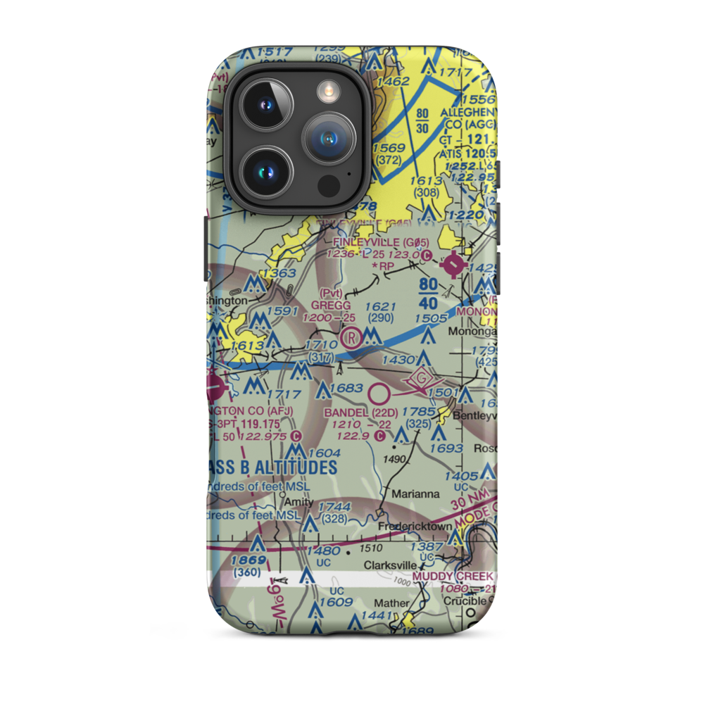 Gregg Airport (16PA) VFR Sectional  Tough iPhone Case iPhone 16 Pro Max model shown