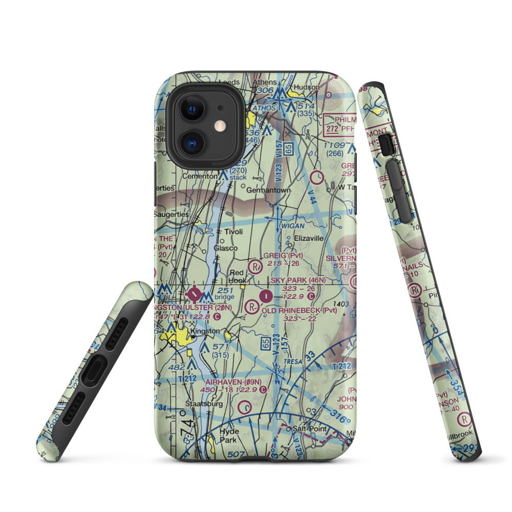 Greig Farm Airport (9NK4) VFR Sectional  Tough iPhone Case iPhone 11 model shown