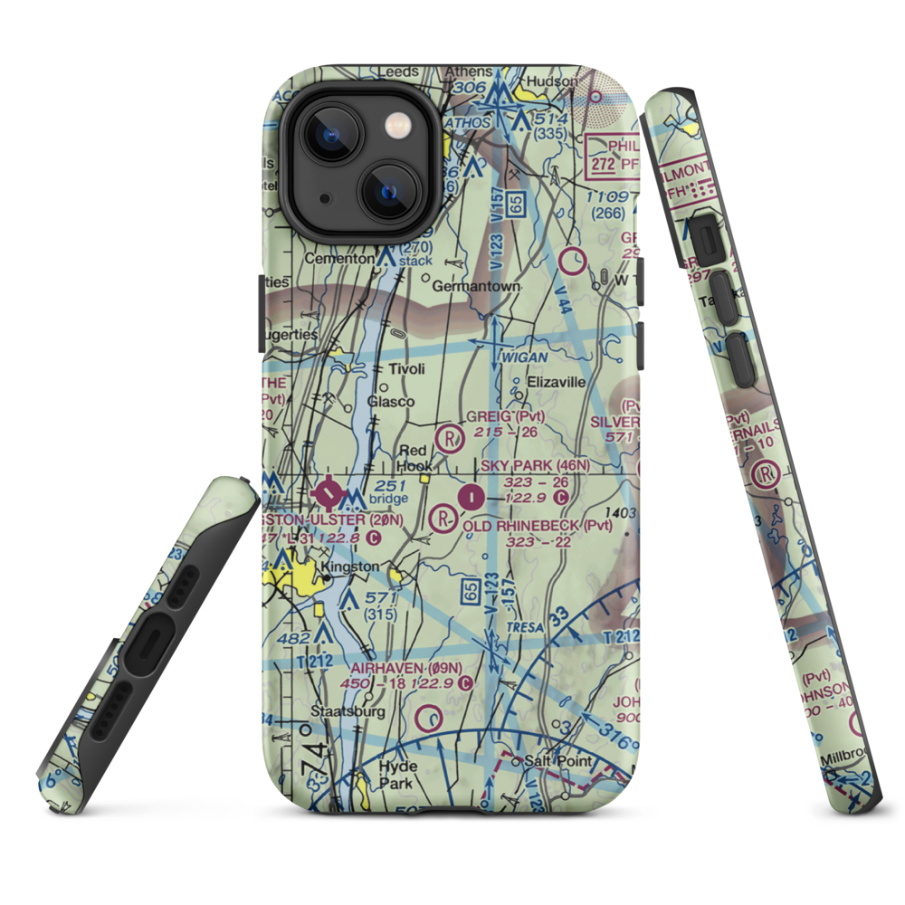 Greig Farm Airport (9NK4) VFR Sectional  Tough iPhone Case iPhone 14 Plus model shown